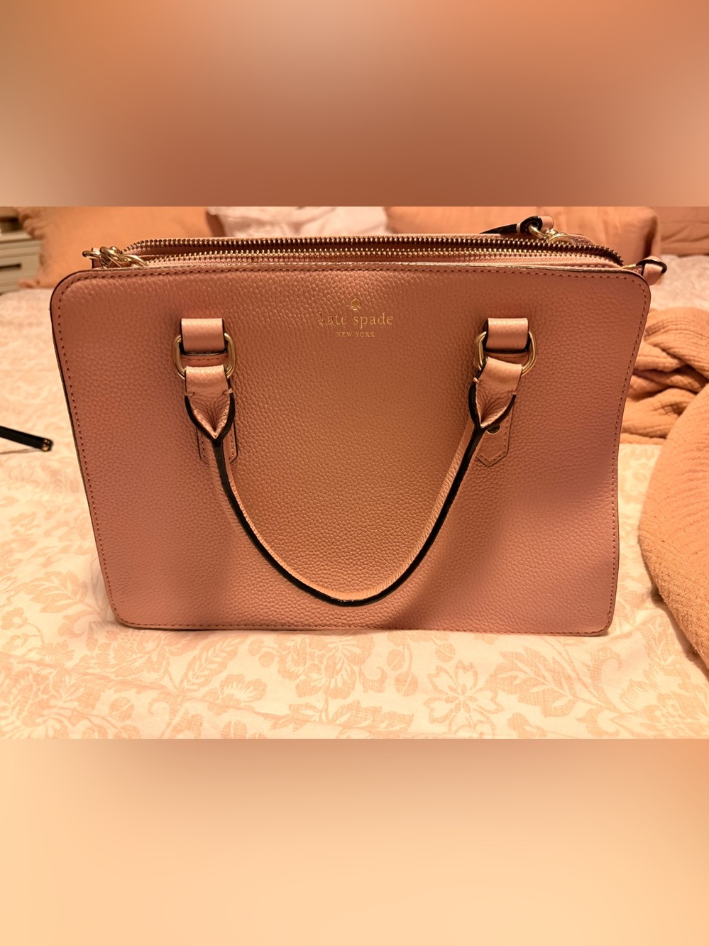 kate spade Blush Pink Leather Satchel with Gold Hardware